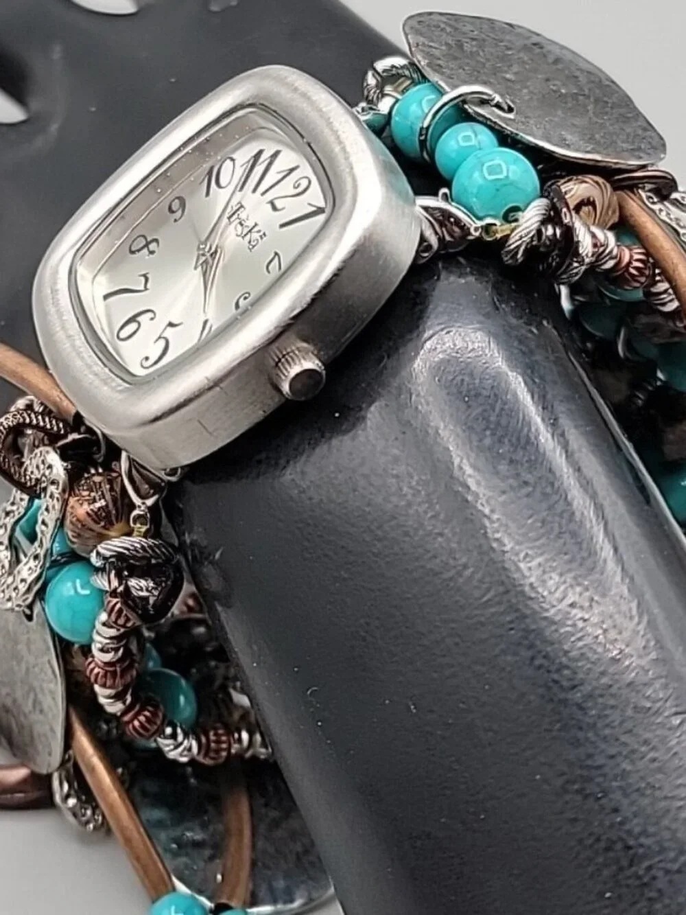 Treska Ladies Boho Dangling Charm Bracelet Watch 35mm Dial 7.5” Southwestern